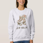 Retro Roller Schaatsen Floral Pastel Trui (Voorkant)