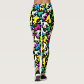 Retro Roller Schaatsen Neon Bright op Black Leggings (Achterkant)