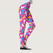 Retro Roller Schaatsen Neon Brights on Pink Leggings (Rechts)