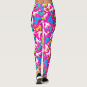 Retro Roller Schaatsen Neon Brights on Pink Leggings (Achterkant)