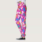 Retro Roller Schaatsen Neon Brights on Pink Leggings (Links)