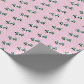 Retro roller schaatsen: roze. cadeaupapier (Hoek)