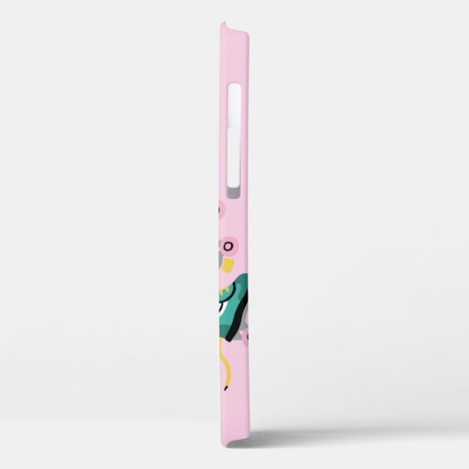 Retro roller schaatsen: roze. Case-Mate iPhone case (Achterkant / Links)