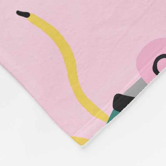 Retro roller schaatsen: roze. fleece deken (Hoek)