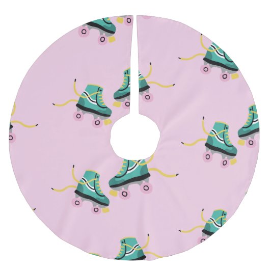 Retro roller schaatsen: roze. kerstboom rok (Voorkant)