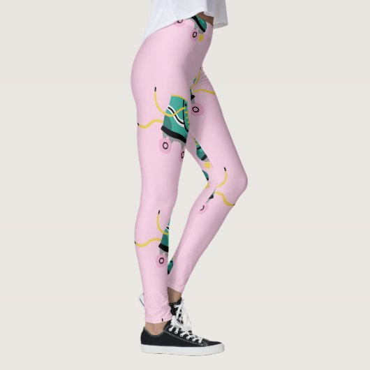 Retro roller schaatsen: roze. leggings (Rechts)
