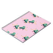 Retro roller schaatsen: roze. notitieboek (Linkerzijde)