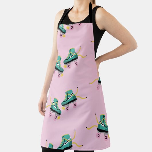 Retro roller schaatsen: roze. schort (Insitu)