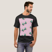 Retro roller schaatsen: roze. t-shirt (Voorkant volledig)