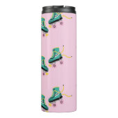 Retro roller schaatsen: roze. thermosbeker (Achterkant)