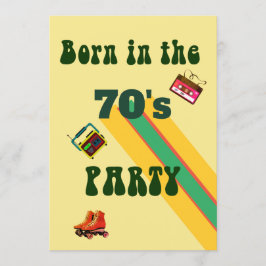 Retro Roller Schaatsen Tapes 50th Birthday Party Kaart