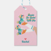 Retro Roller Schaatsen Verjaardagsfeest Dank u Cadeaulabel (Voorkant)