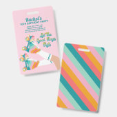 Retro Roller Schaatsen Verjaardagsfeest Roze Badge (Voor- en achterkant)