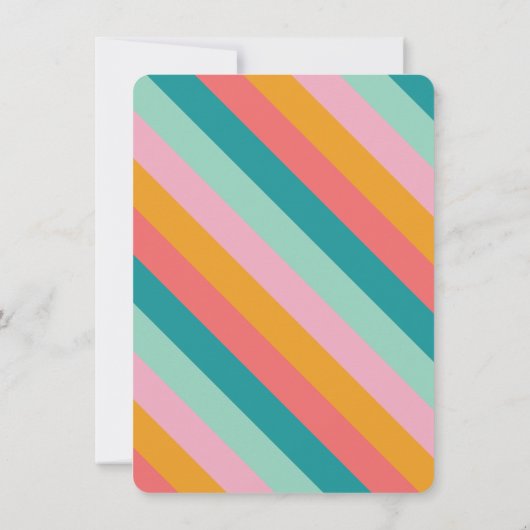 Retro Roller Schaatsen Verjaardagsfeest Roze Kaart (Achterkant)