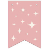 Retro Roller Schaatsen Verjaardagsfeest Roze Vlaggetjes (Eerste vlag)