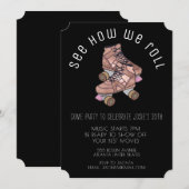 Retro Roller Schaatsen Verjaardagsfeestje Uitnodig Kaart (Voorkant / Achterkant)