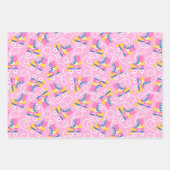 Retro Roller-Schaatsen Verpakkend papierset van 3 Inpakpapier Vel (Voorkant)