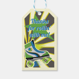 Retro Roller Schaatsfeest 70'er jaren Cadeaulabel