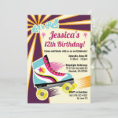 Retro Roller Schaatsfeest Kaart (Staand voorkant)