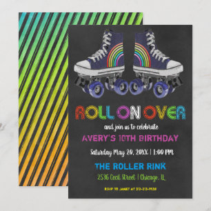 Retro Roller Schaatsfeest Kaart
