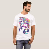 Retro Roller Skate Eenhoorn (1) T-shirt (Voorkant volledig)