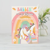 Retro Roller Skate Feestelijke Verjaardagsfeest I Kaart (Staand voorkant)