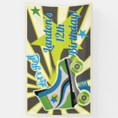 Retro Roller Skate Feestje Spandoek (Verticaal)