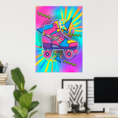 Retro Roller Skate Pop Art Poster (Thuiskantoor)