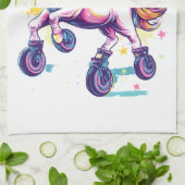 Retro Roller Skate Unicorn (1) Theedoek (Gevouwen)