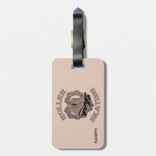  Retro Roller Skater Gift Bagagelabel (Achterkant verticaal)