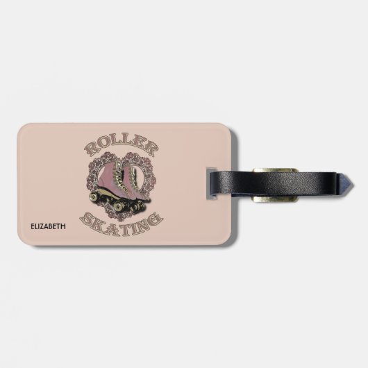  Retro Roller Skater Gift Bagagelabel (Achterkant horizontaal)