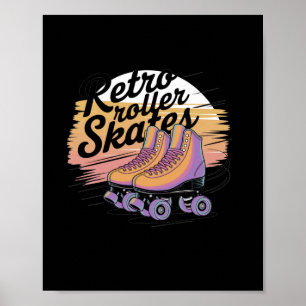Retro Roller Skates - 80s Vibes Sticker7 Poster