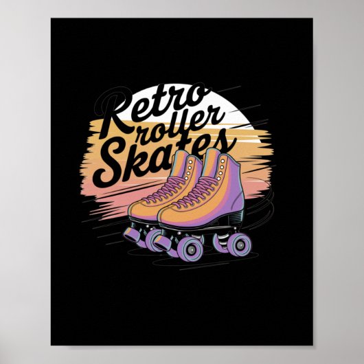 Retro Roller Skates - 80s Vibes Sticker7 Poster (Voorkant)