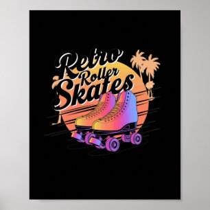 Retro Roller Skates - 80s Vibes Sticker Poster