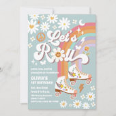 Retro Roller Skates Verjaardagsuitnodiging Kaart (Voorkant)