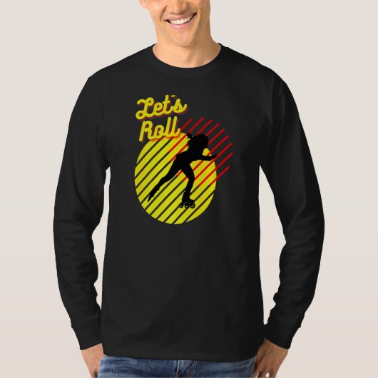 Retro Roller Skating 80's 70's Let's Roll Girl T-shirt (Voorkant)