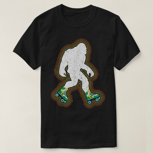 Retro Roller Skating Bigfoot Design T-shirt (Design voorkant)