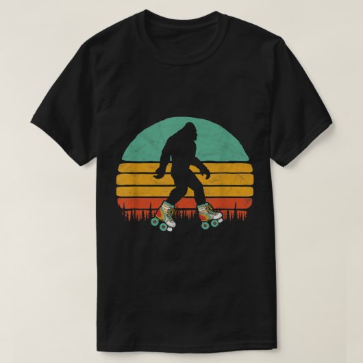Retro Roller Skating Bigfoot-ontwerp T-shirt (Design voorkant)