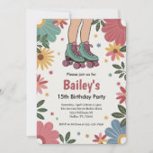 Retro Roller Skating Birthday Kaart (Voorkant)