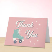 Retro Roller Skating Birthday Party Bedankkaart