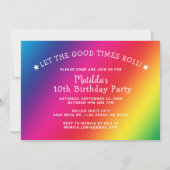 Retro Roller Skating Birthday Party Kaart (Achterkant)