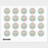 Retro Roller Skating Birthday Party Ronde Sticker (Vel)