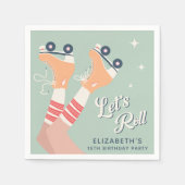 Retro Roller Skating Birthday Party Servet (Voorkant)