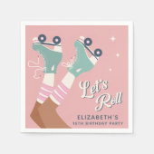 Retro Roller Skating Birthday Party Servet (Voorkant)