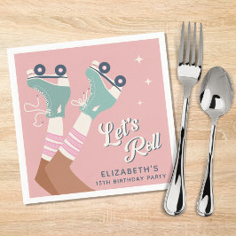 Retro Roller Skating Birthday Party Servet