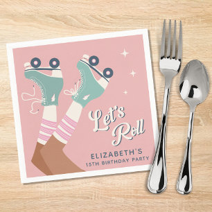 Retro Roller Skating Birthday Party Servet