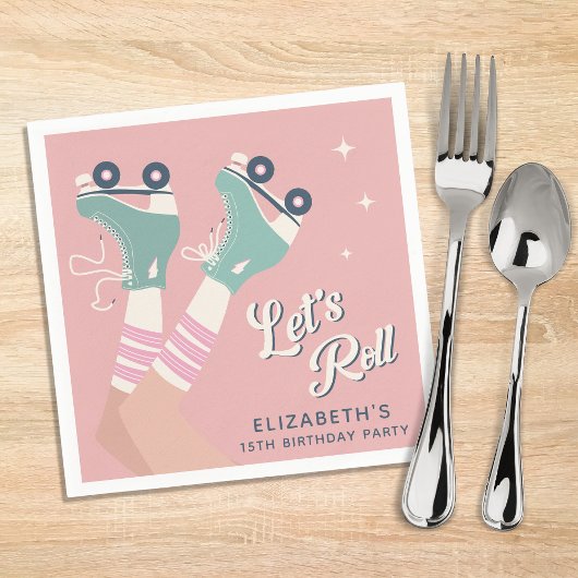 Retro Roller Skating Birthday Party Servet