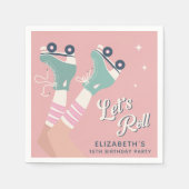 Retro Roller Skating Birthday Party Servet (Voorkant)