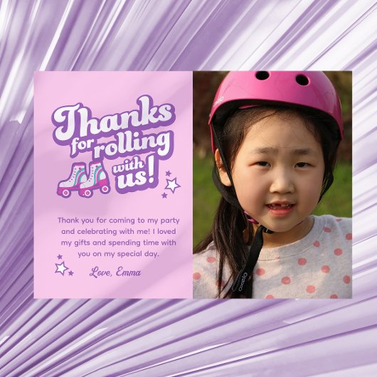 Retro Roller Skating Party Photo Thanks Download Kaart