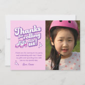 Retro Roller Skating Party Photo Thanks Download Kaart (Voorkant)